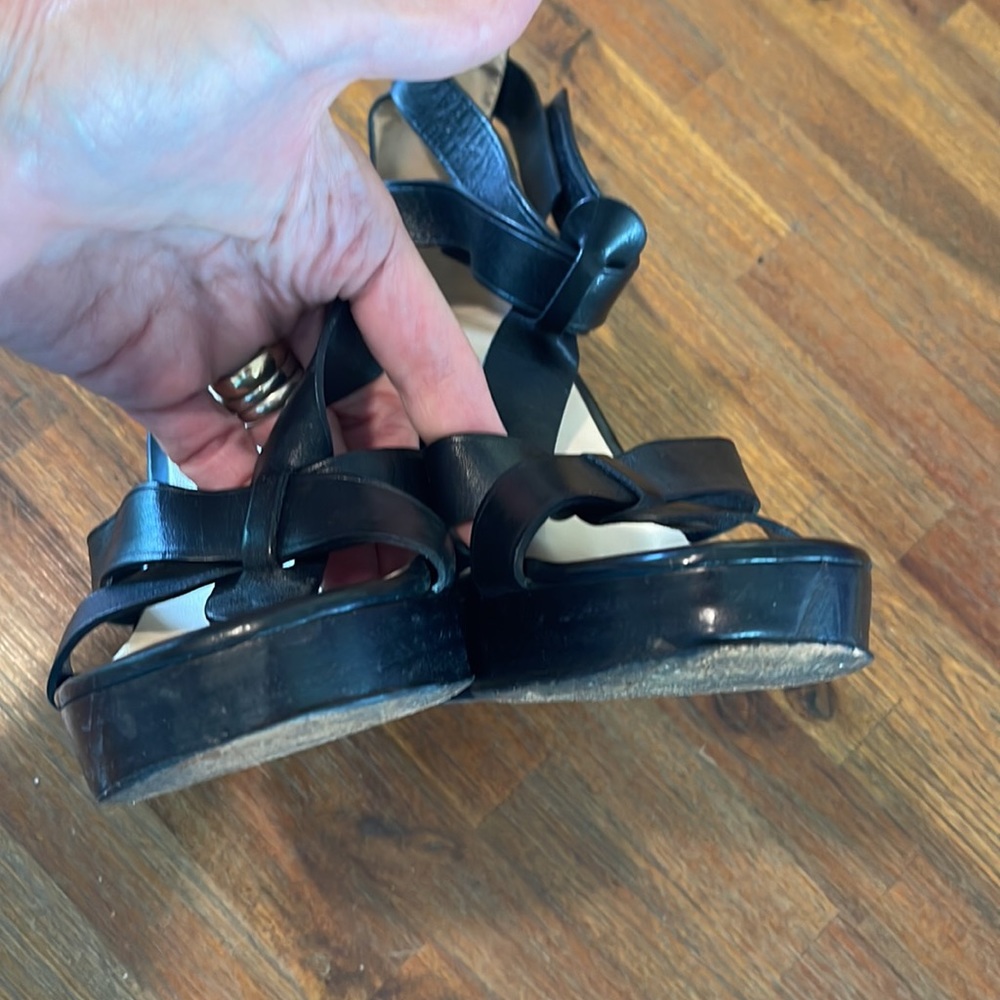 D&G Dolce‎ & Gabbana Black Leather Strappy Sandals Super Chunky Heels - 40.5 10 - Picture 8 of 16